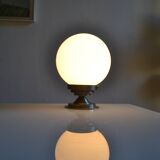 Art Deco table lamp with white opaline glass globe
