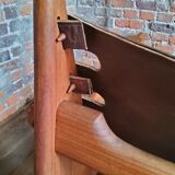 Vintage leather rocking chair by Angel Pazmino 1960