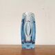 Blue glass vase model 914 mid-century by Rudolf Schröter for Rosice, 1950s