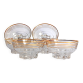 6 Art Deco champagne coupes from Verrerie de la Chapelle St Mesmin, 1930.
