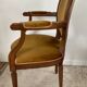 Paire de fauteuils médaillon en bois et velours