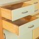 Enchanting two-piece kitchen cabinet from the 1950s in typical pastel colours
