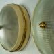 Lumi Milano, pair of wall or ceiling lamps in glass, brass and lacquer, 50s