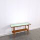 Vintage houten side table met mintgroen formica blad