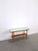 Vintage houten side table met mintgroen formica blad