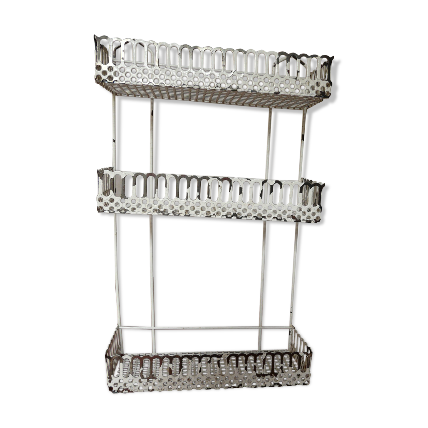 Perforated metal shelf