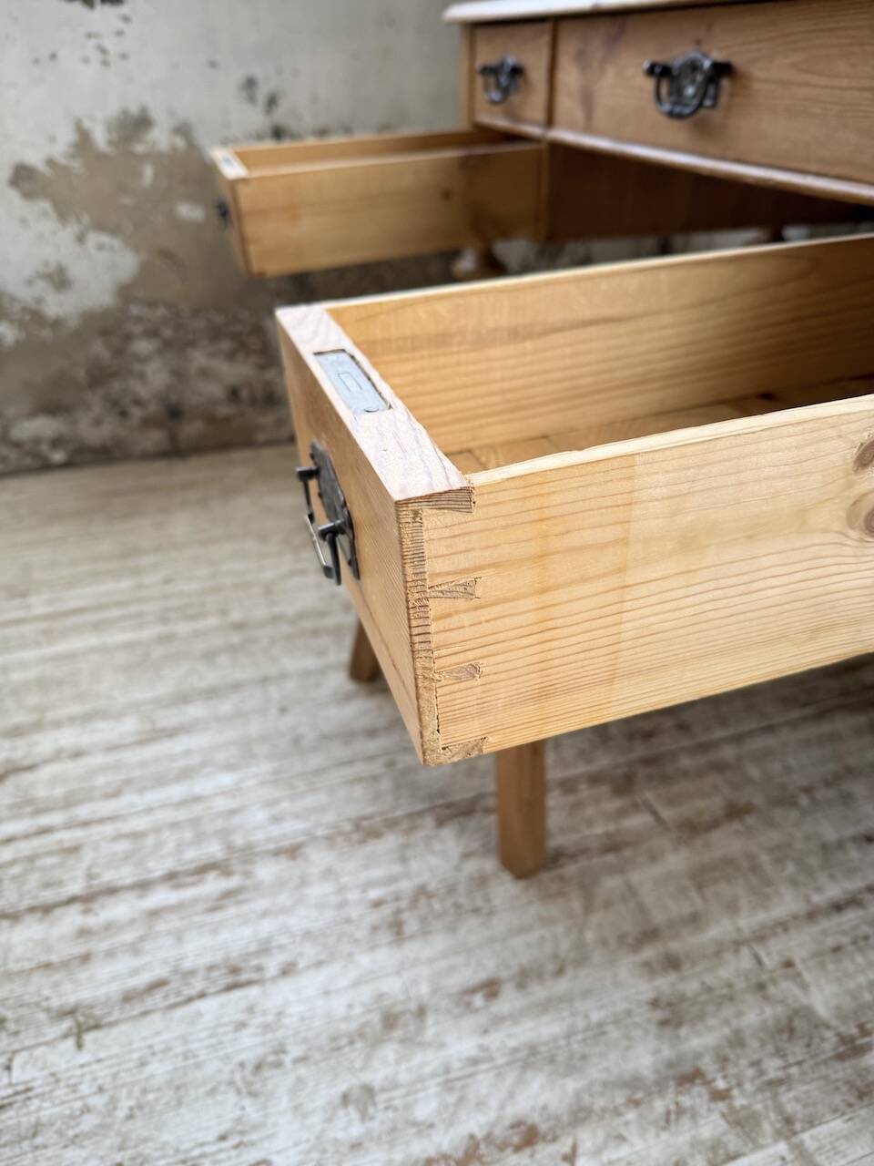 Blonde walnut desk and pine top 1900