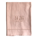 Antique sheet in pure washed linen tinted in morning pink