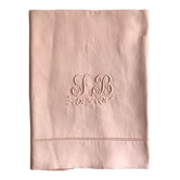 Antique sheet in pure washed linen tinted in morning pink