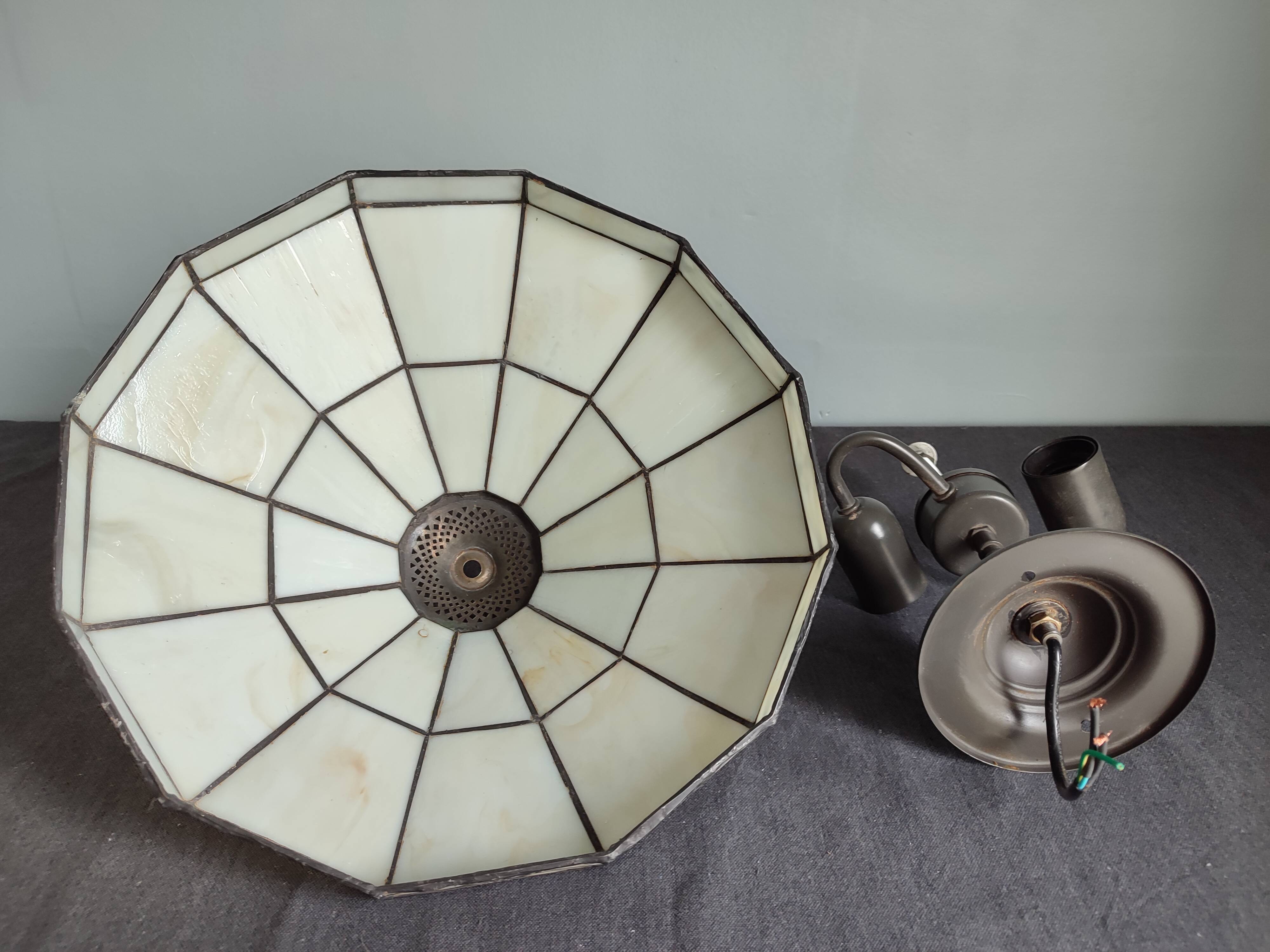 Set of two vintage tiffany style ceiling lights