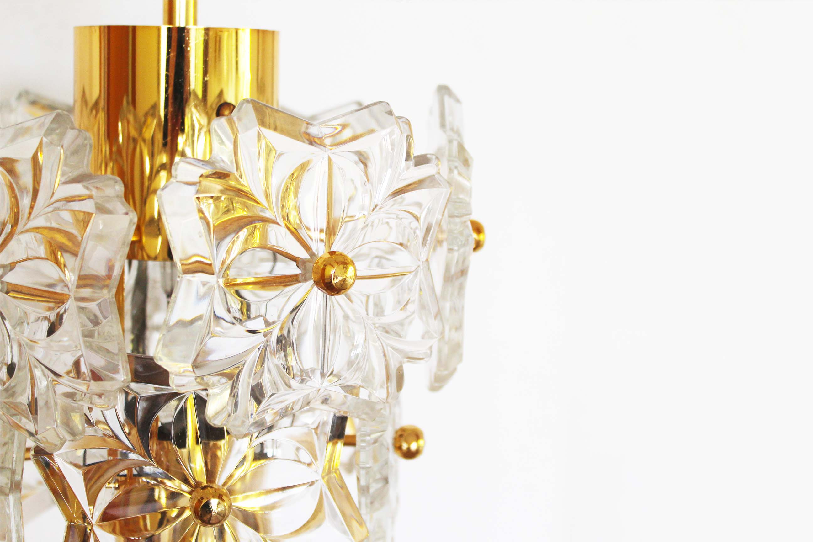 Brass and glass chandelier by Sölken