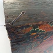 Large antique Tibetan wooden chest with Buddha painting, 18th century