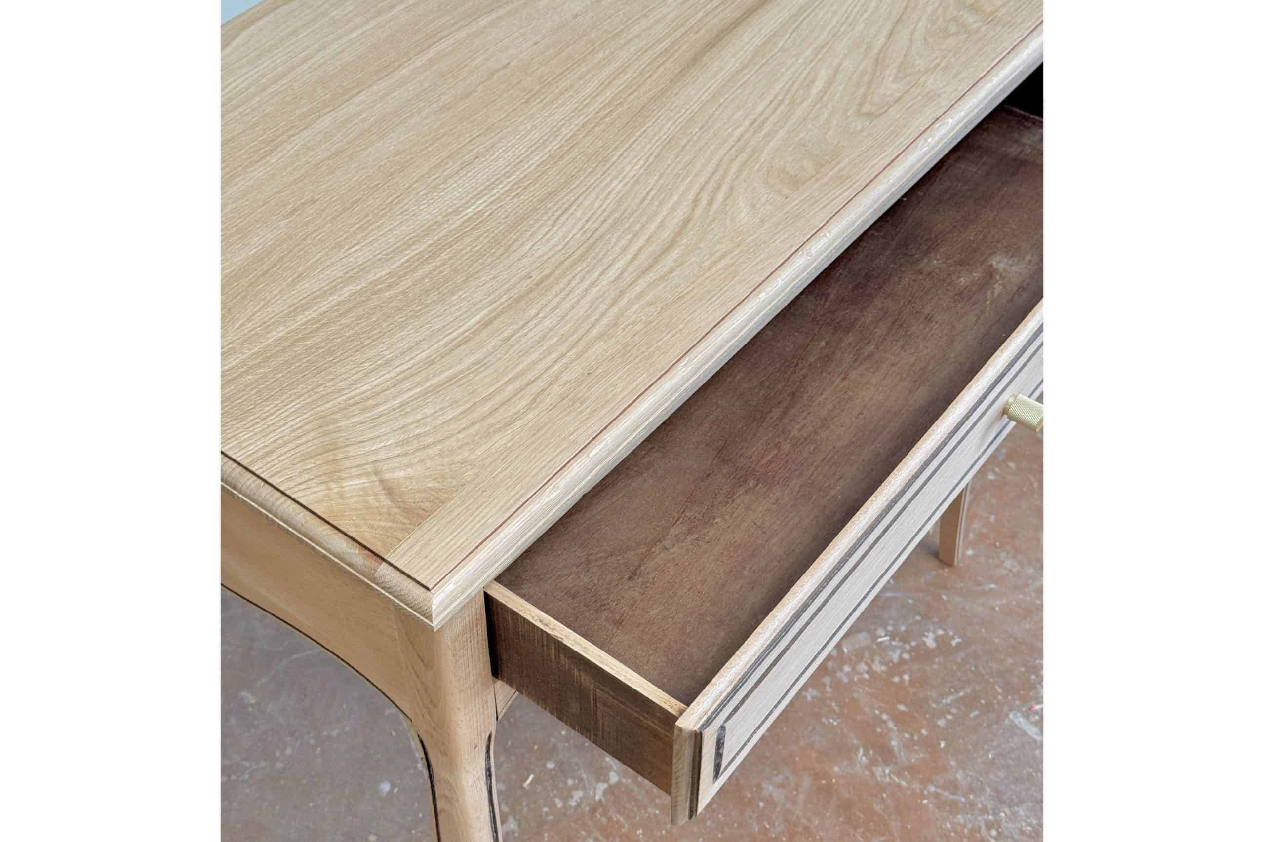 Vintage side table, oak top