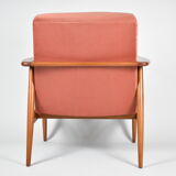 Pink velvet armchair, designer M. Zielinski, 1960s, Poland