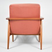 Pink velvet armchair, designer M. Zielinski, 1960s, Poland