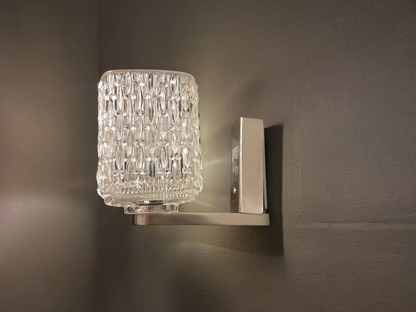 Portuguese mid-century retro glass wall sconce lamp