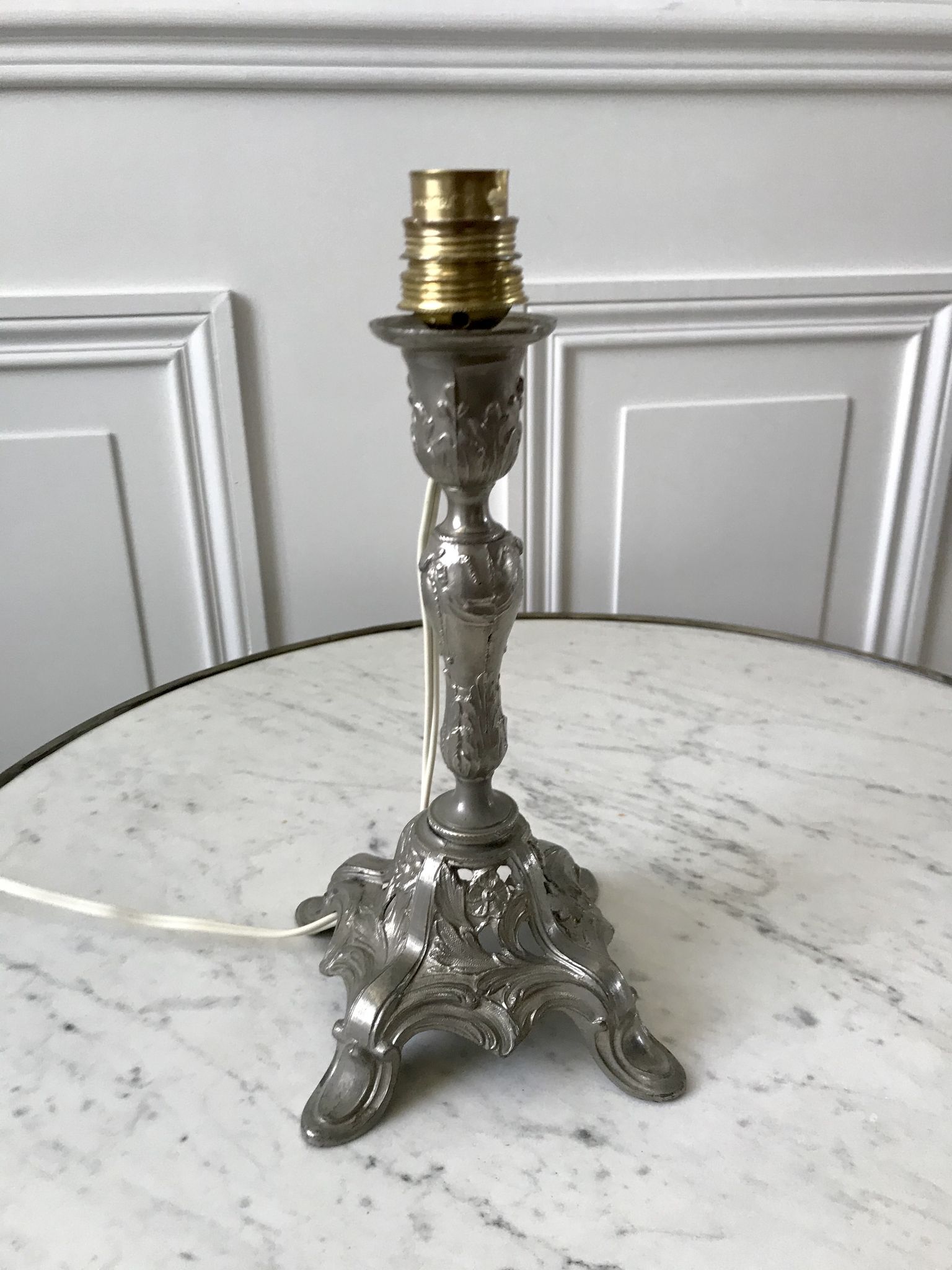 20s chrome brass candlelight legs