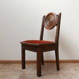 Ensemble de six chaises à manger art déco en chêne Français (6)