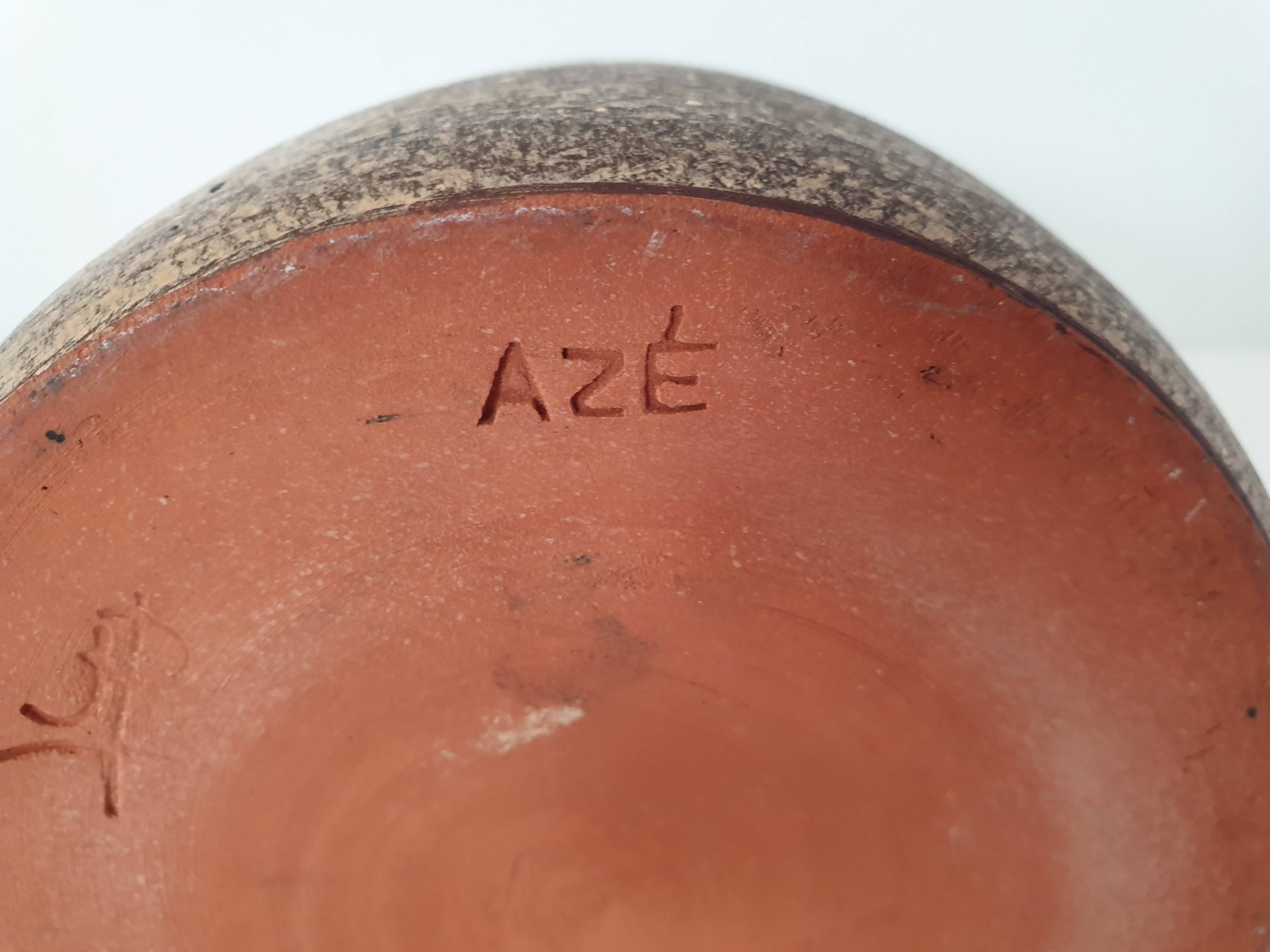 Ceramic vase Signed Azé / JC ? Height 20.5cm
