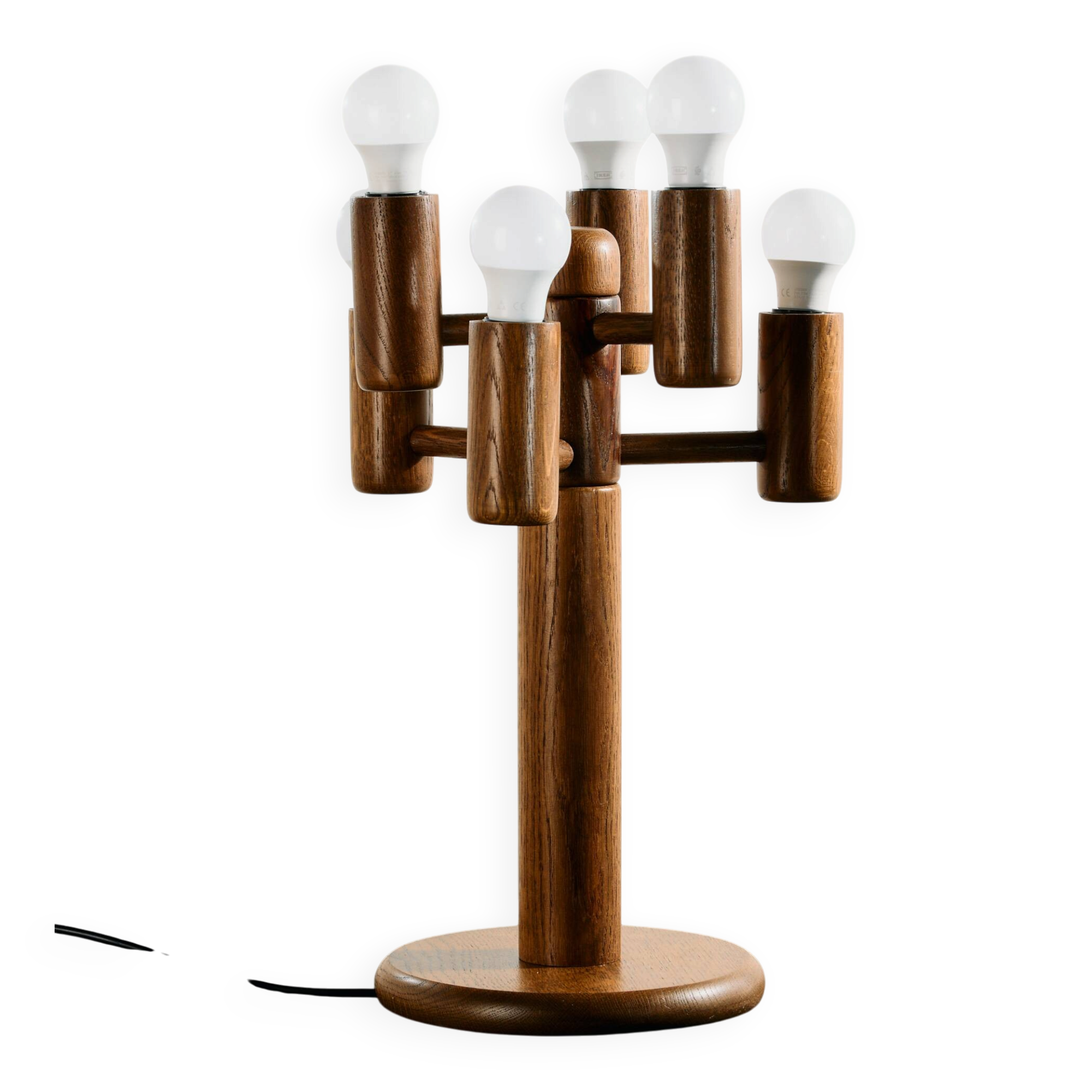 Lampe de table en chêne par Temde Leuchten
