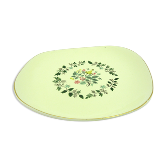 Ceramic serving dish - Bolbec floral decoration - Salins France - vintage 50s