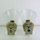 Pair of 1950s striped plastic wall lights.