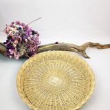 Round wicker tray