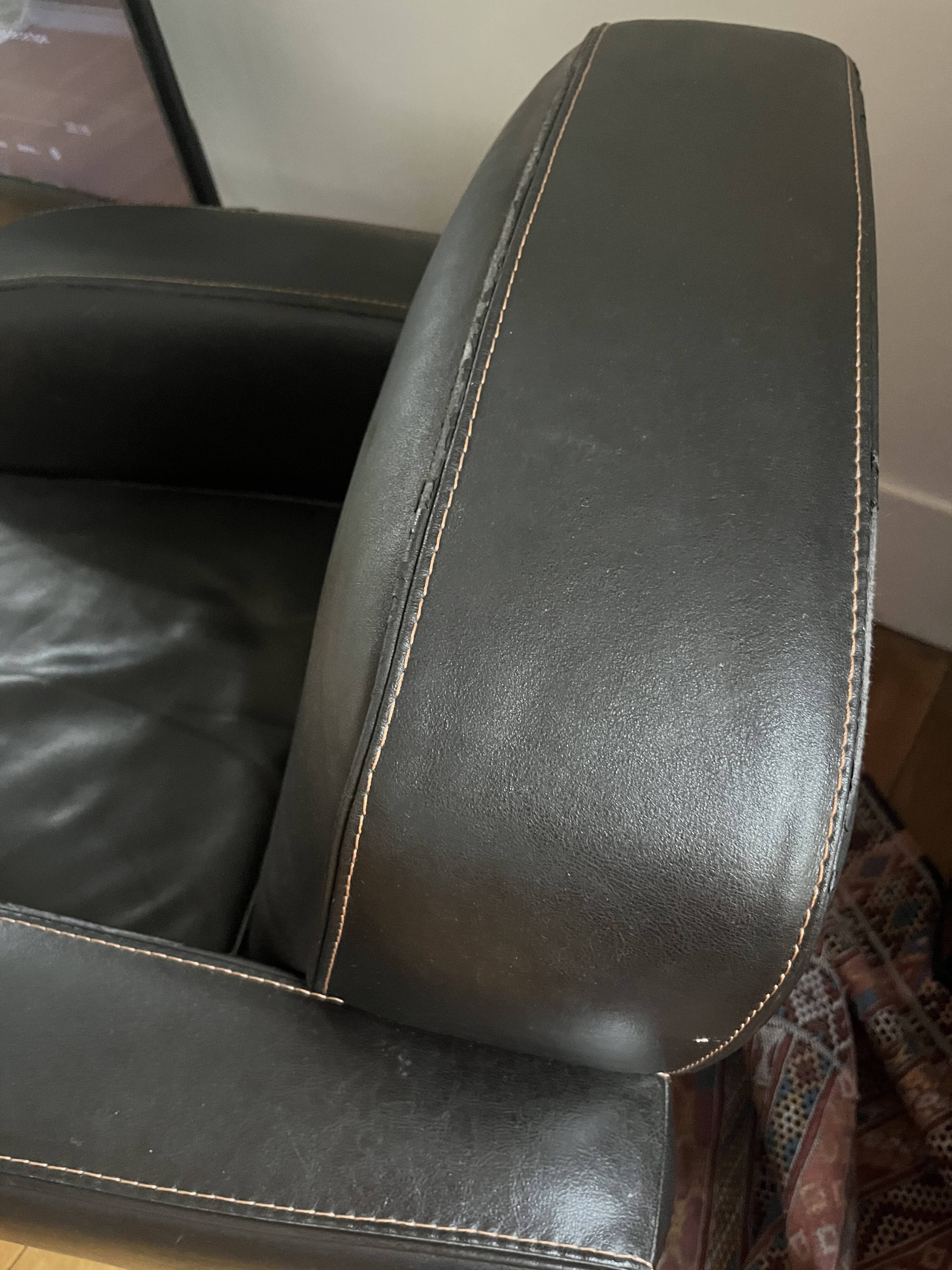 Club armchair in smooth Italian leather