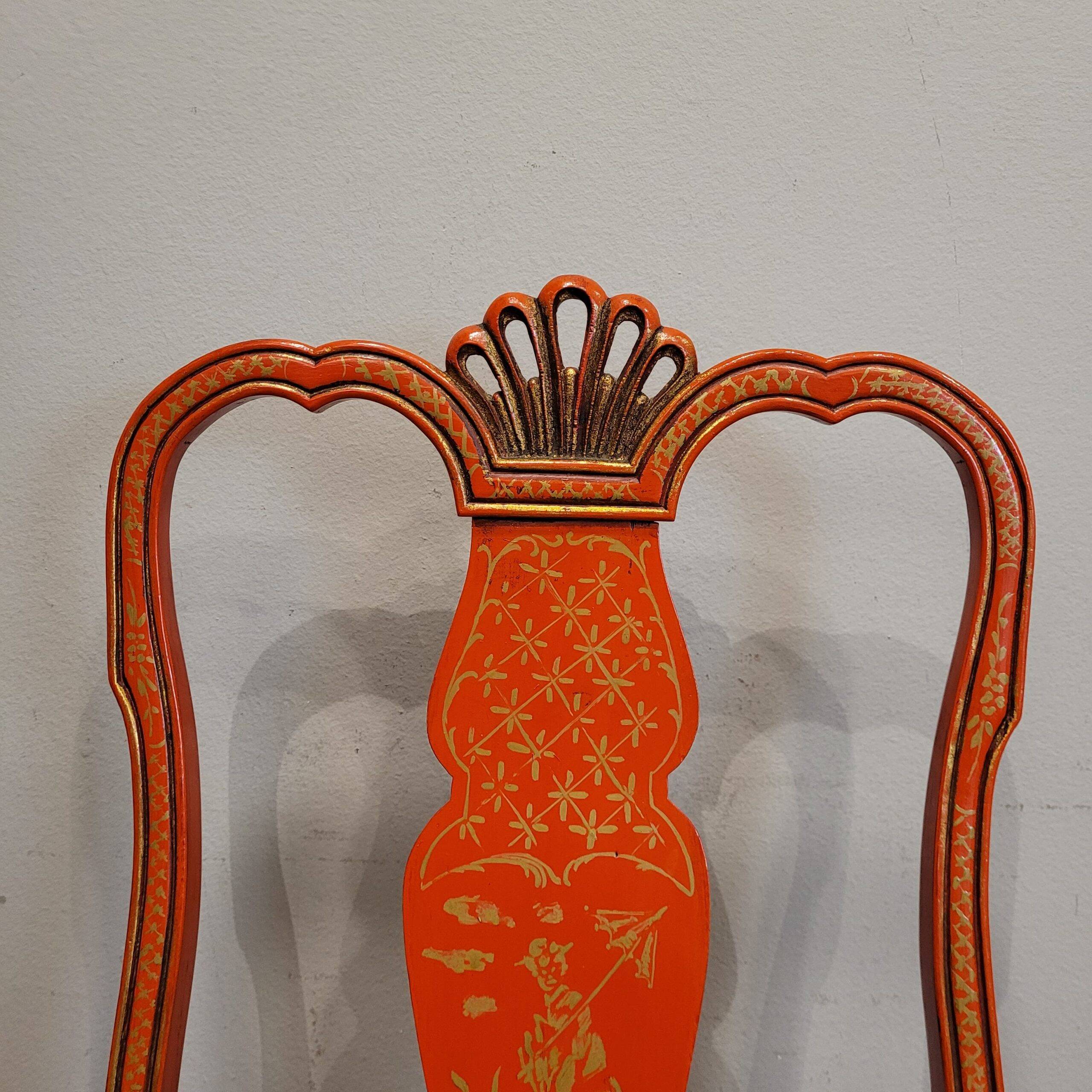 Pair of lacquered wood Chippendale chairs, after Pierre Lottier, 1970s – Spain