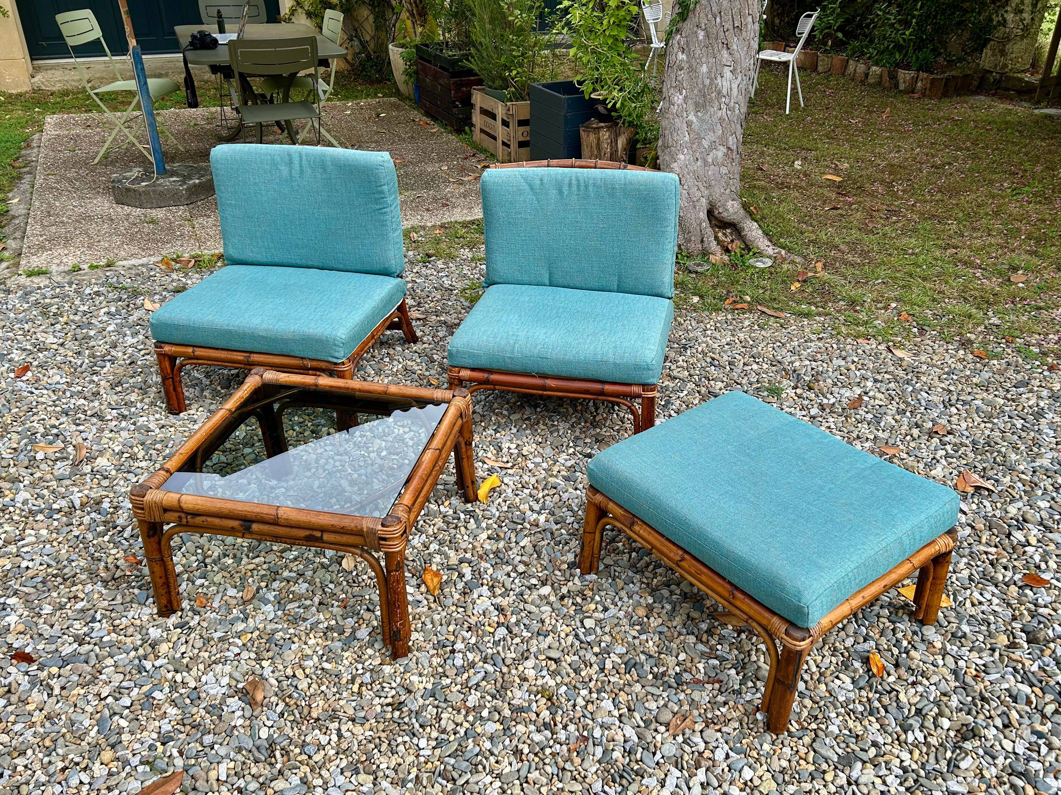 Rattan salon attributed to Alberto Smania.