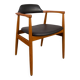 Solid teak chair in blak vinyl fabric, Denmar