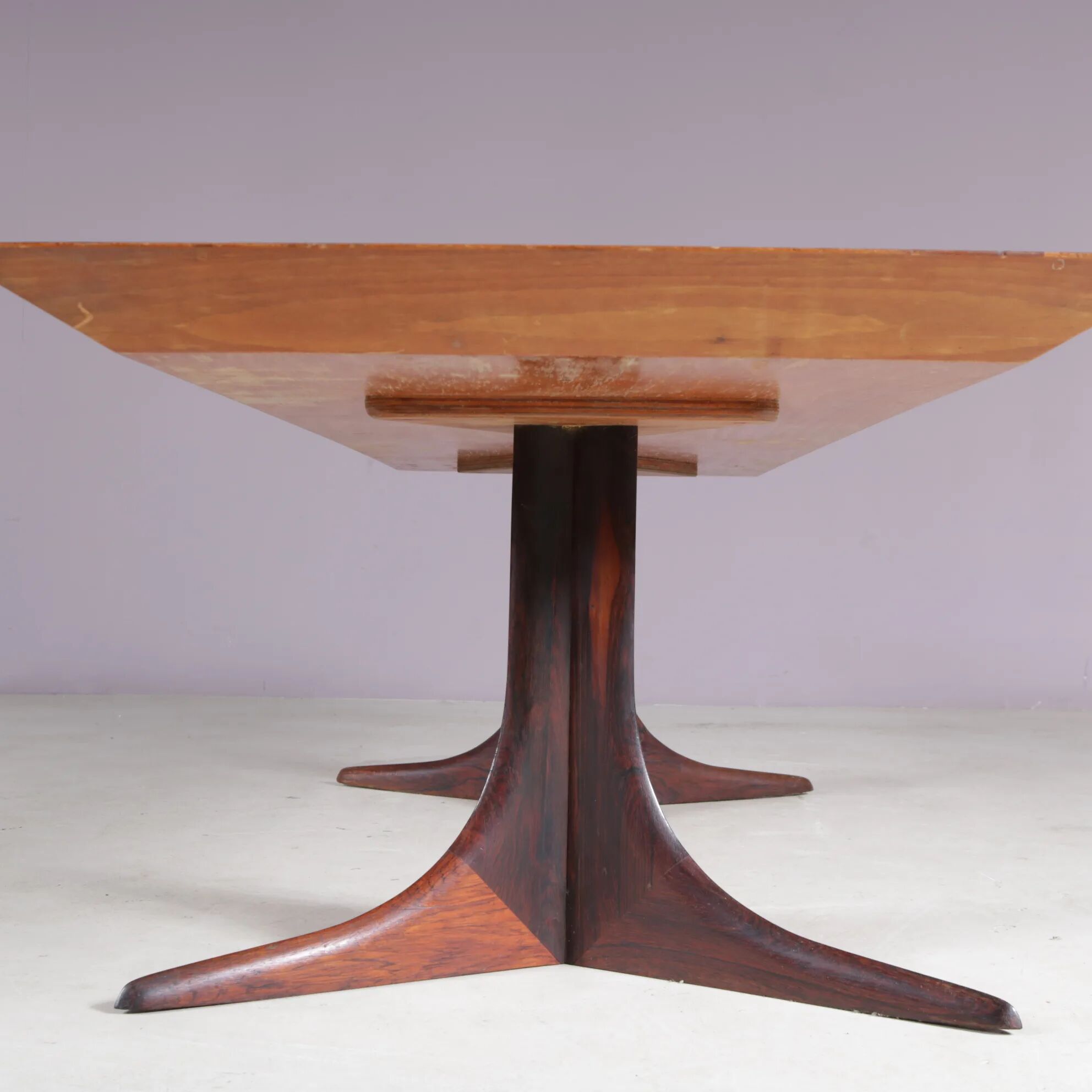 1960s wooden with copper coffee table, Denmark