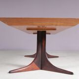 1960s wooden with copper coffee table, Denmark