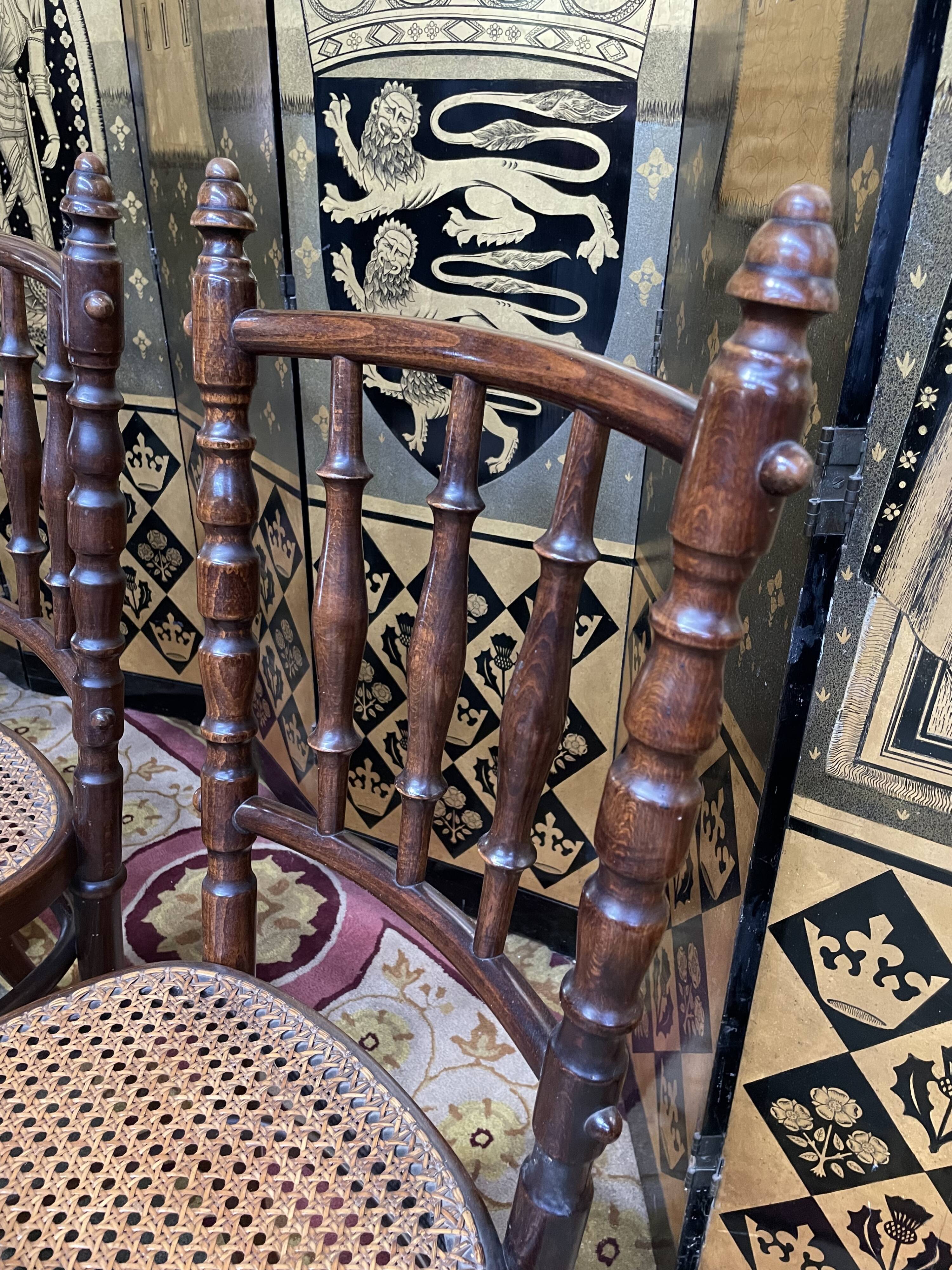 Suite of 8 bistro chairs in cannage FISCHEL