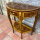 Console demi-lune Louis XV en marqueterie, style italien