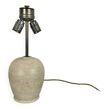 Large Travertine Marble Fratelli Mannelli Style Table Light Base, Italy, 1970s