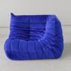 Togo living room set in blue velvet by Michel Ducaroy for Ligne Roset, 1979, set of 5
