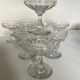 Set of 10 glasses of champagne 1870 in crystal ringing with flat ribs