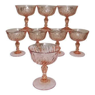 8 Arcoroc champagne glasses model "Rosaline"
