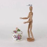Sucrier ancien en porcelaine blanche peinte, Europe