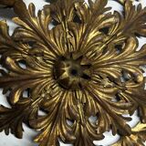 1960s gilt toleware ceiling light by Banci