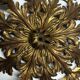 1960s gilt toleware ceiling light by Banci