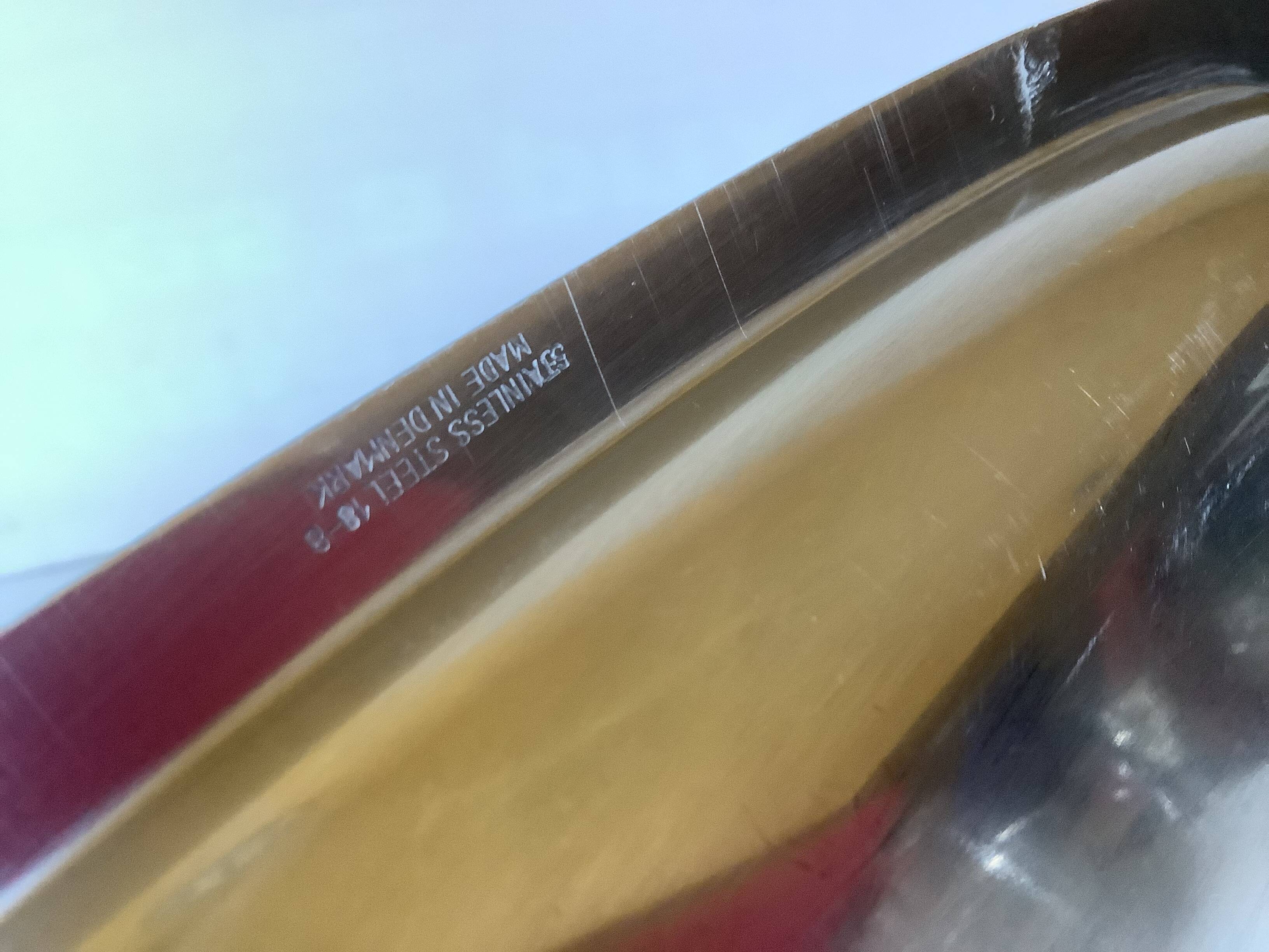 Denmark Scandinavian metal and teak dish