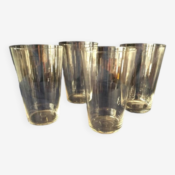 Suite de 4 gobelets verres a eau jus de fruits cristal de baccarat