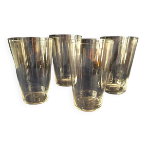 Suite de 4 gobelets verres - eau