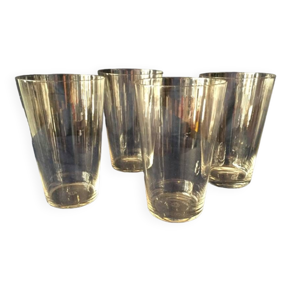 Suite de 4 gobelets verres a eau jus de fruits cristal de baccarat