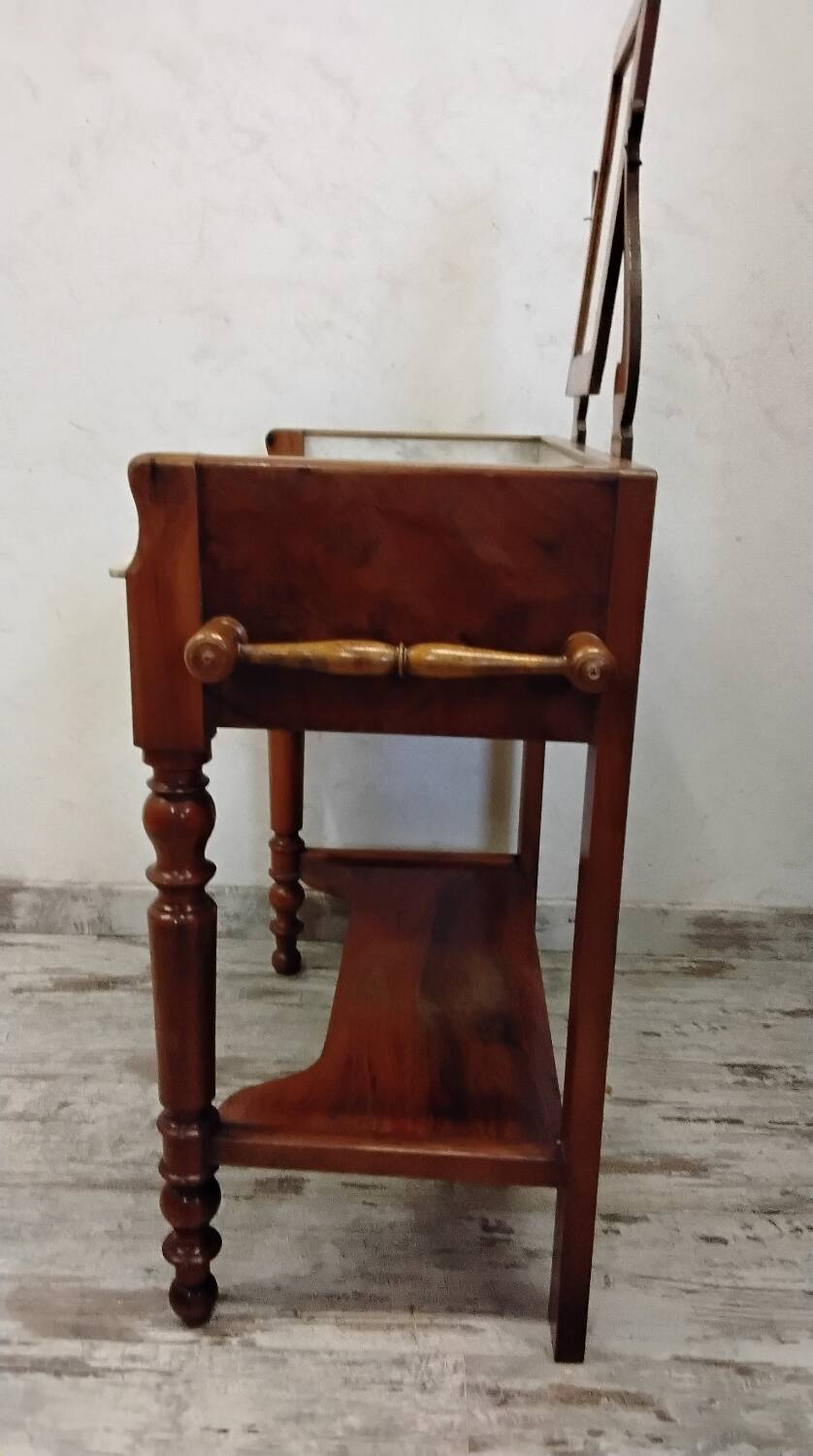 Antique dressing table/vanity unit in wood and marble