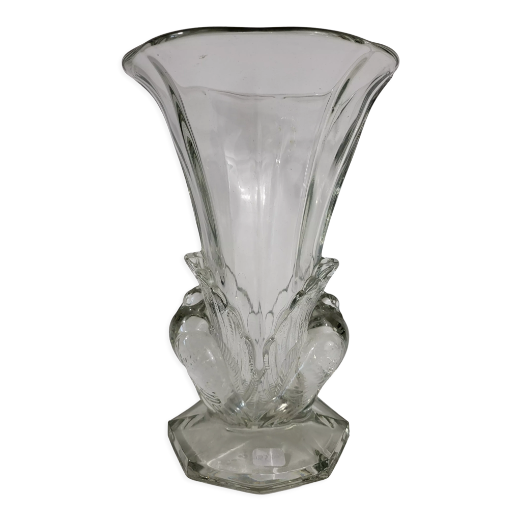 Vase aux colombes en verre Art déco Selency