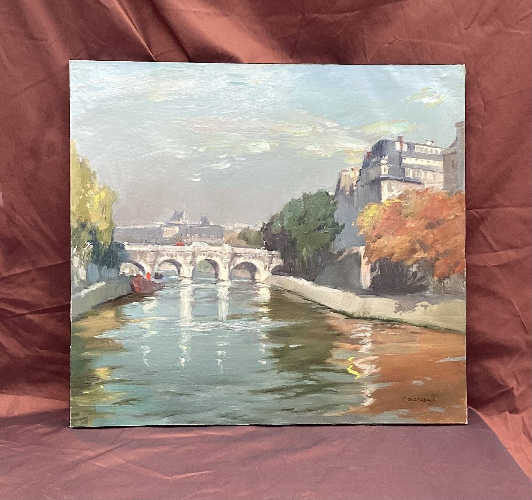 Painting signed Oil on canvas circa 1989 dimension: height -67cm- Length -73 cm-