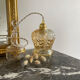 Vintage amber glass globe lamp
